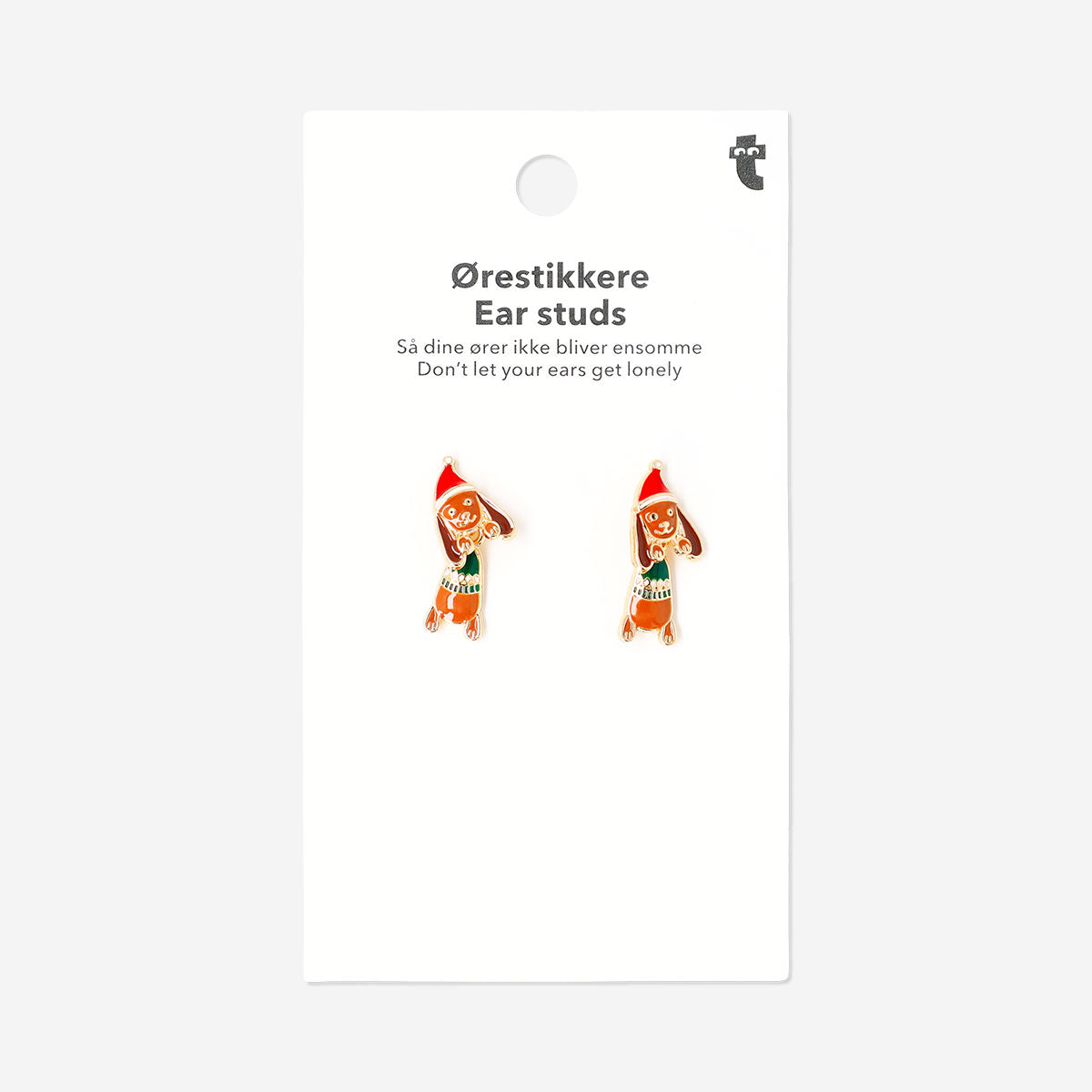 Ear studs - Sausage dogs with Santa hat