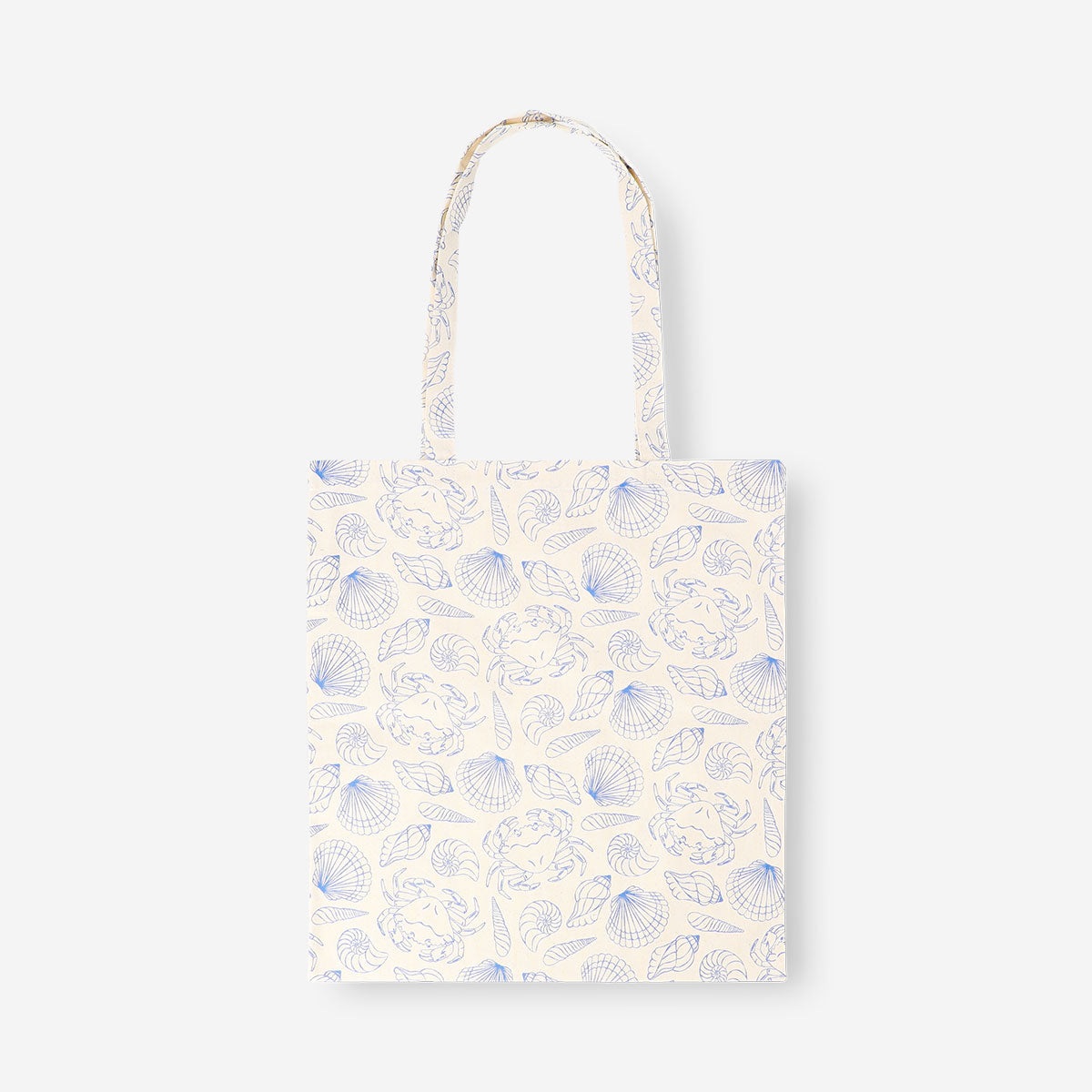 Flying Tiger Copenhagen coastal-themed textile tote bag with nautical print and sturdy handles, ideal for everyday use.