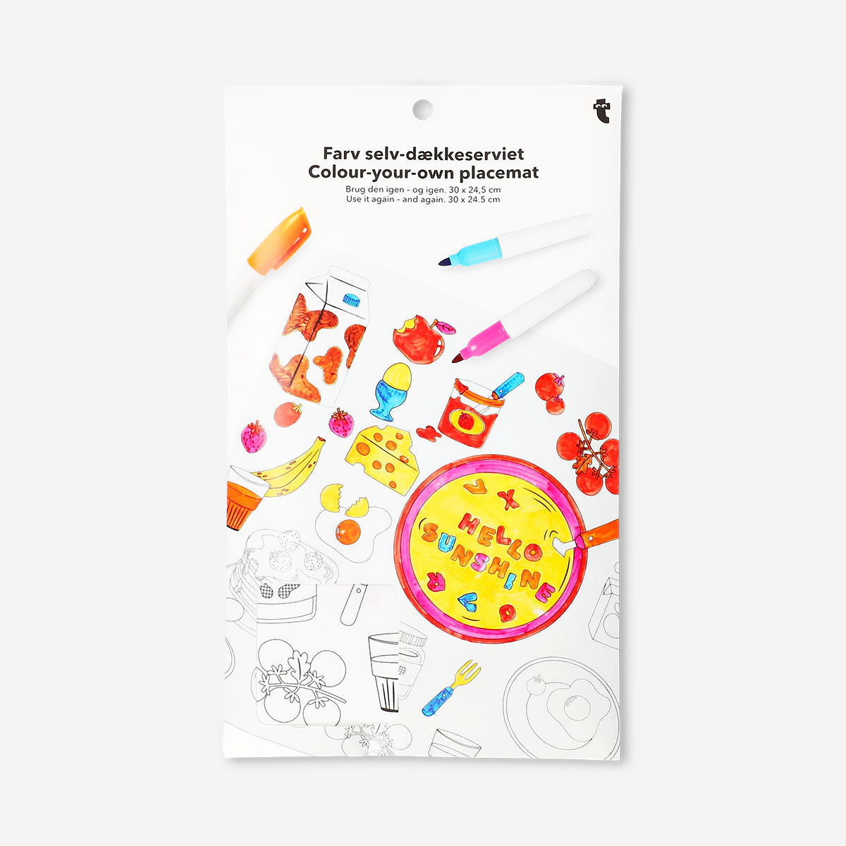 DIY hobby placemat with colorful markers from Flying Tiger Copenhagen, measuring 30x25 cm, suitable for creative crafting.