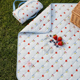 Flying Tiger Copenhagen picnic blanket with berry print, soft fabric, perfect for outdoor gatherings and cozy outdoor picnics.