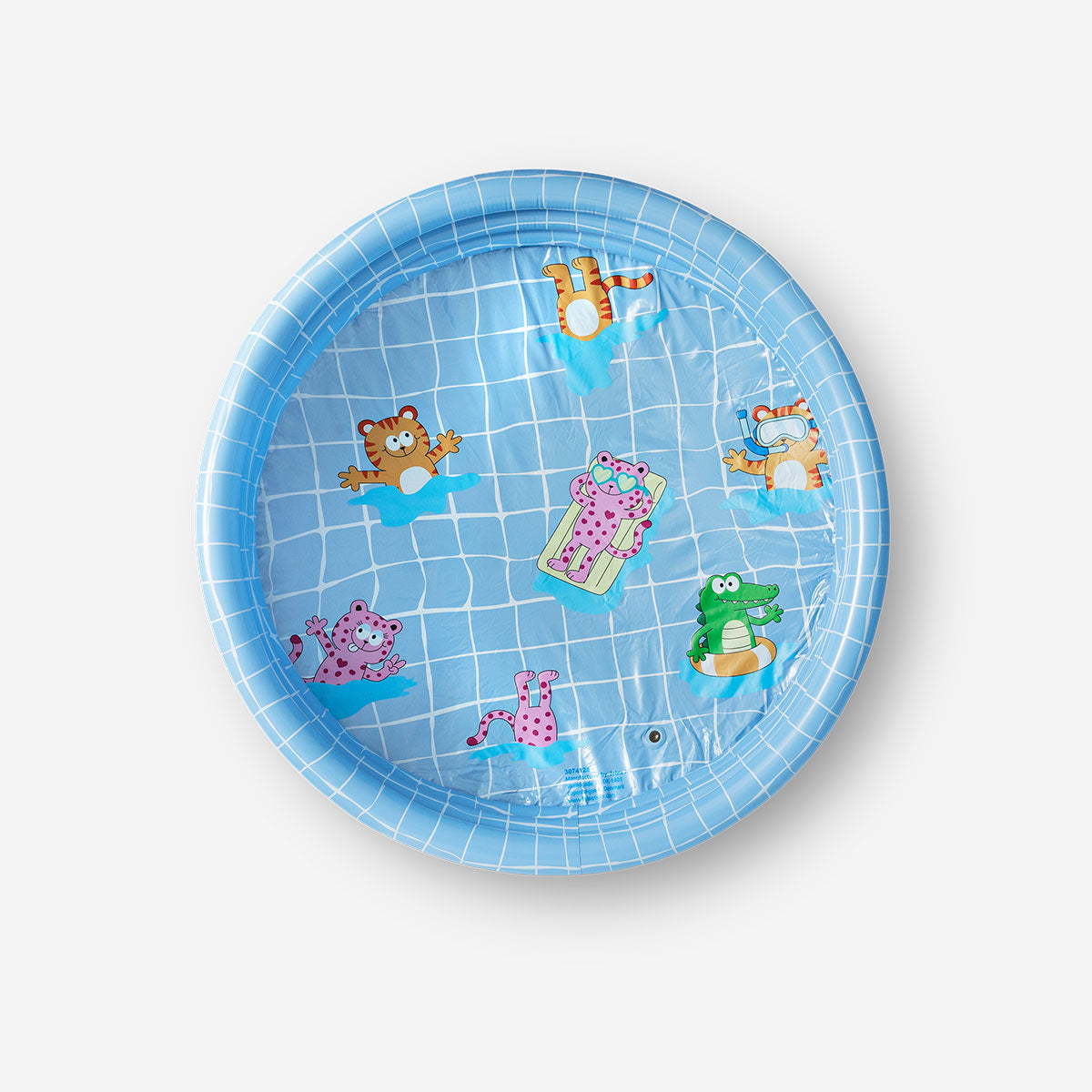 Blue inflatable paddling pool toy by Flying Tiger Copenhagen, 110 cm diameter, designed for outdoor water fun and play.