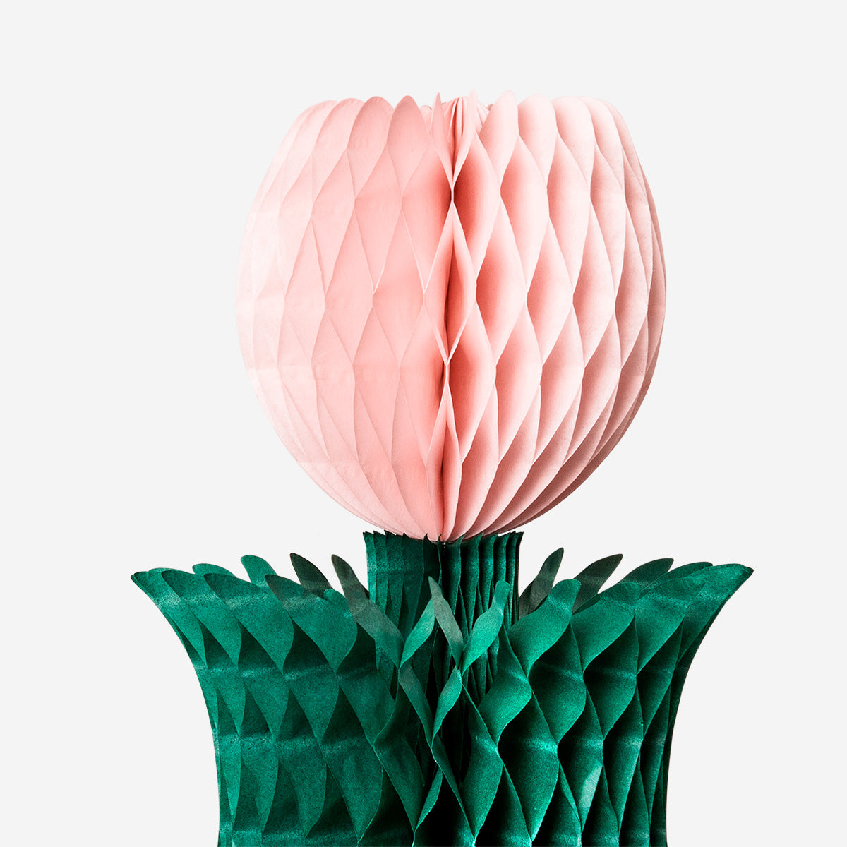 Two honeycomb flower table decorations for parties, colorful and festive, by Flying Tiger Copenhagen.