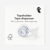 Tape dispenser with tape rolls- 5 pcs