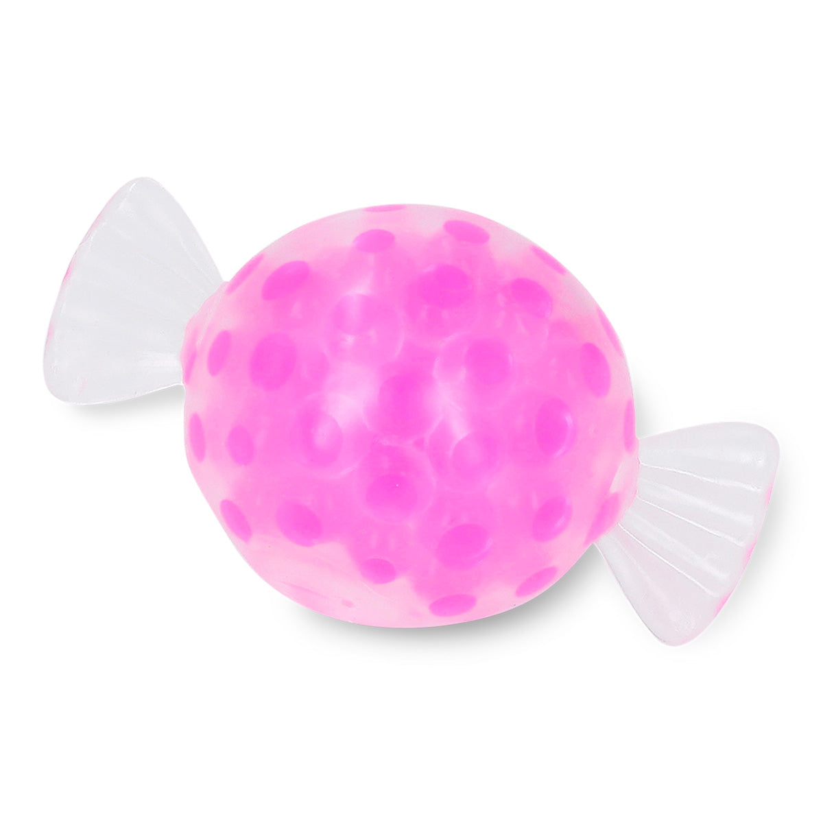 Pink Flying Tiger Copenhagen Press Me toy gadget shaped like hard candy with cooling effect, designed for sensory fun and stress relief.