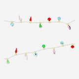 Flying Tiger Copenhagen 2m Bauble and Ornaments Garland Ribbon for office decor, featuring colorful festive ornaments and decorative ribbons.