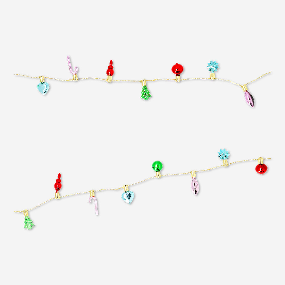 Flying Tiger Copenhagen 2m Bauble and Ornaments Garland Ribbon for office decor, featuring colorful festive ornaments and decorative ribbons.