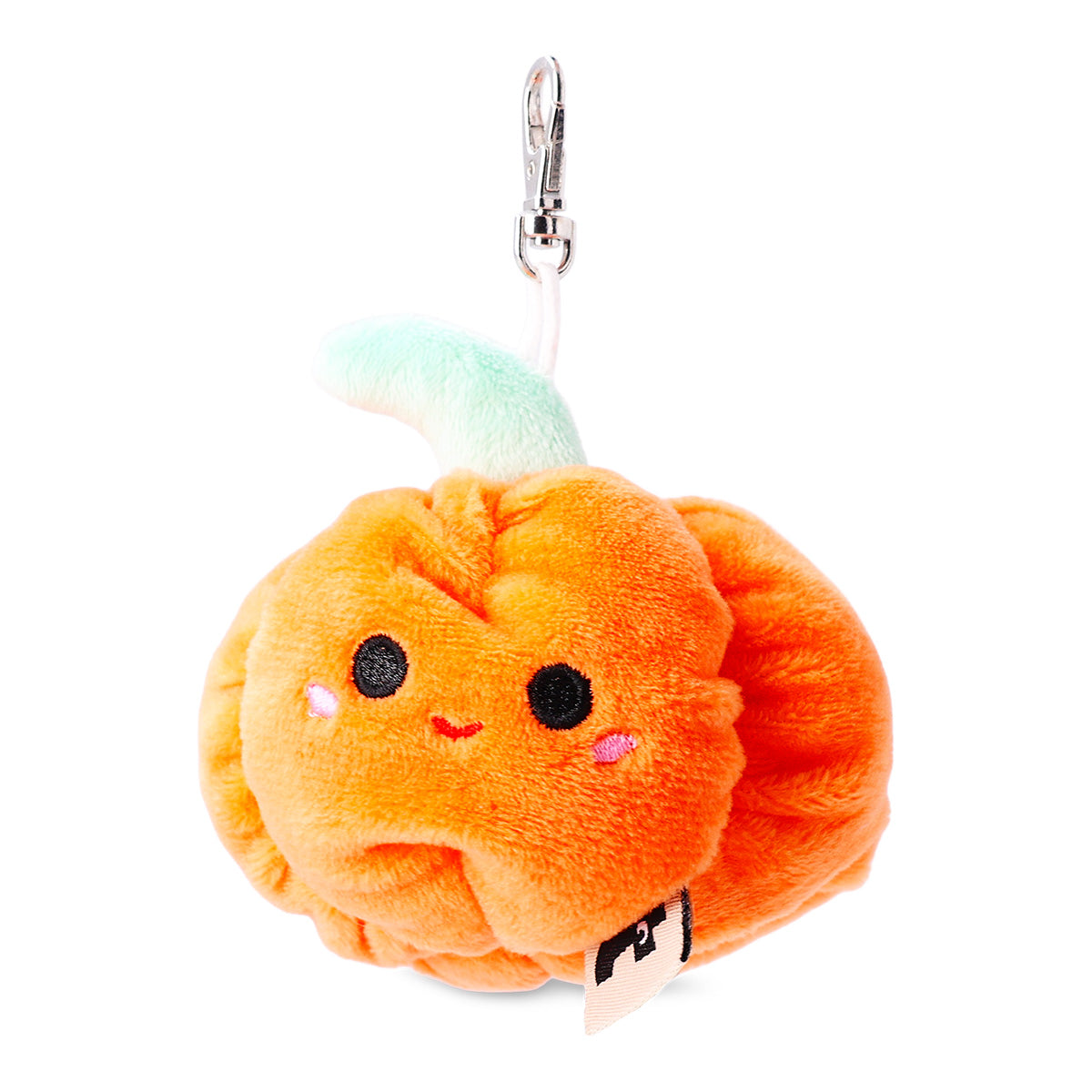 Flying Tiger Copenhagen plush toy pumpkin keychain, soft and colorful Halloween-themed accessory with a cute pumpkin design.
