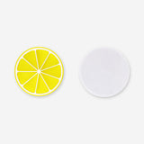 Lemon-shaped ice cube tray with lid from Flying Tiger Copenhagen for making citrus-themed ice cubes in the kitchen.