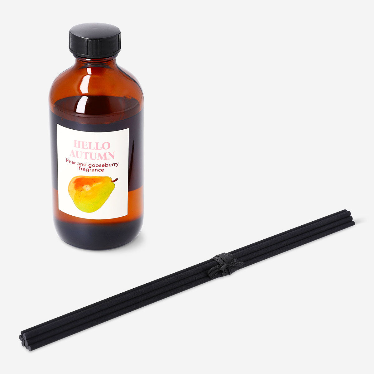 Flying Tiger Copenhagen reed diffuser with Pear and Gooseberry fragrance in a stylish home decor bottle.