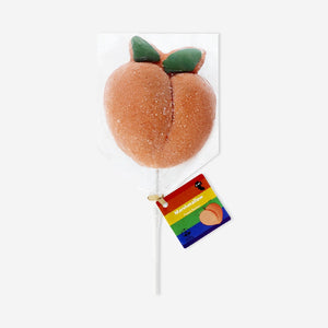 Peach-flavored marshmallow on a stick from Flying Tiger Copenhagen, soft and sweet treat for snacking or gifting.