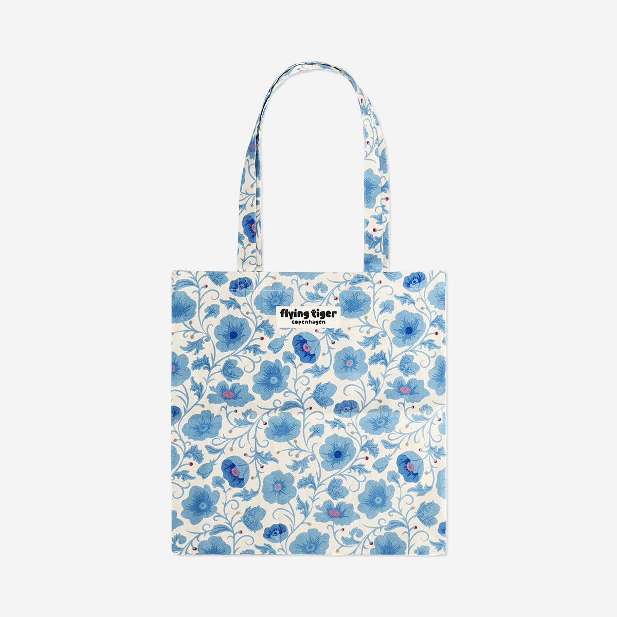 Blue floral tote bag