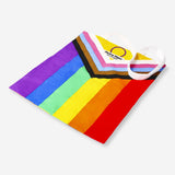 Flying Tiger Copenhagen rainbow flag print tote bag made of textile with colorful rainbow flag design on the front.