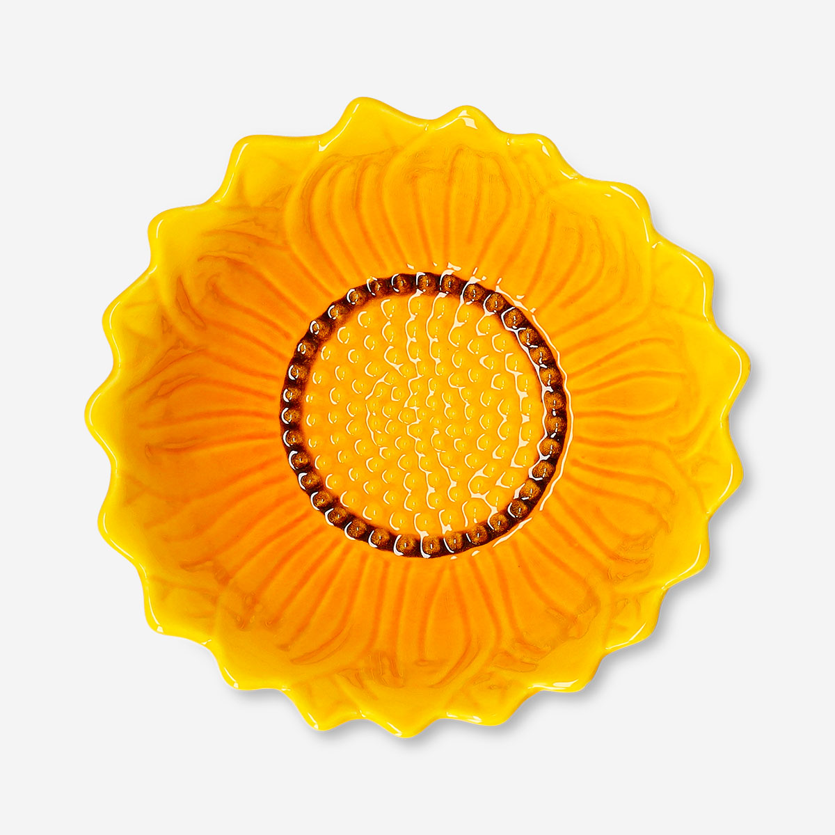 Kitchen bowl with embossed sunflower design, 18 cm, by Flying Tiger Copenhagen, featuring a decorative sunflower pattern on the surface.