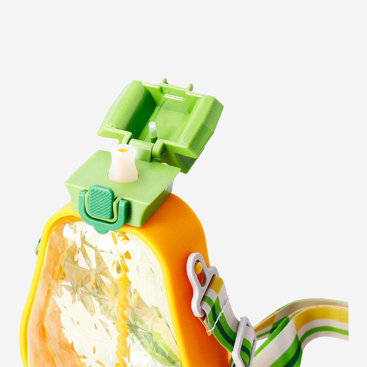 Flying Tiger Copenhagen pineapple-shaped drinking bottle with carry strap, ideal for kitchen or on-the-go hydration.