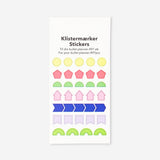 Set of colorful office stickers from Flying Tiger Copenhagen designed for bullet planners, featuring various decorative and functional designs.