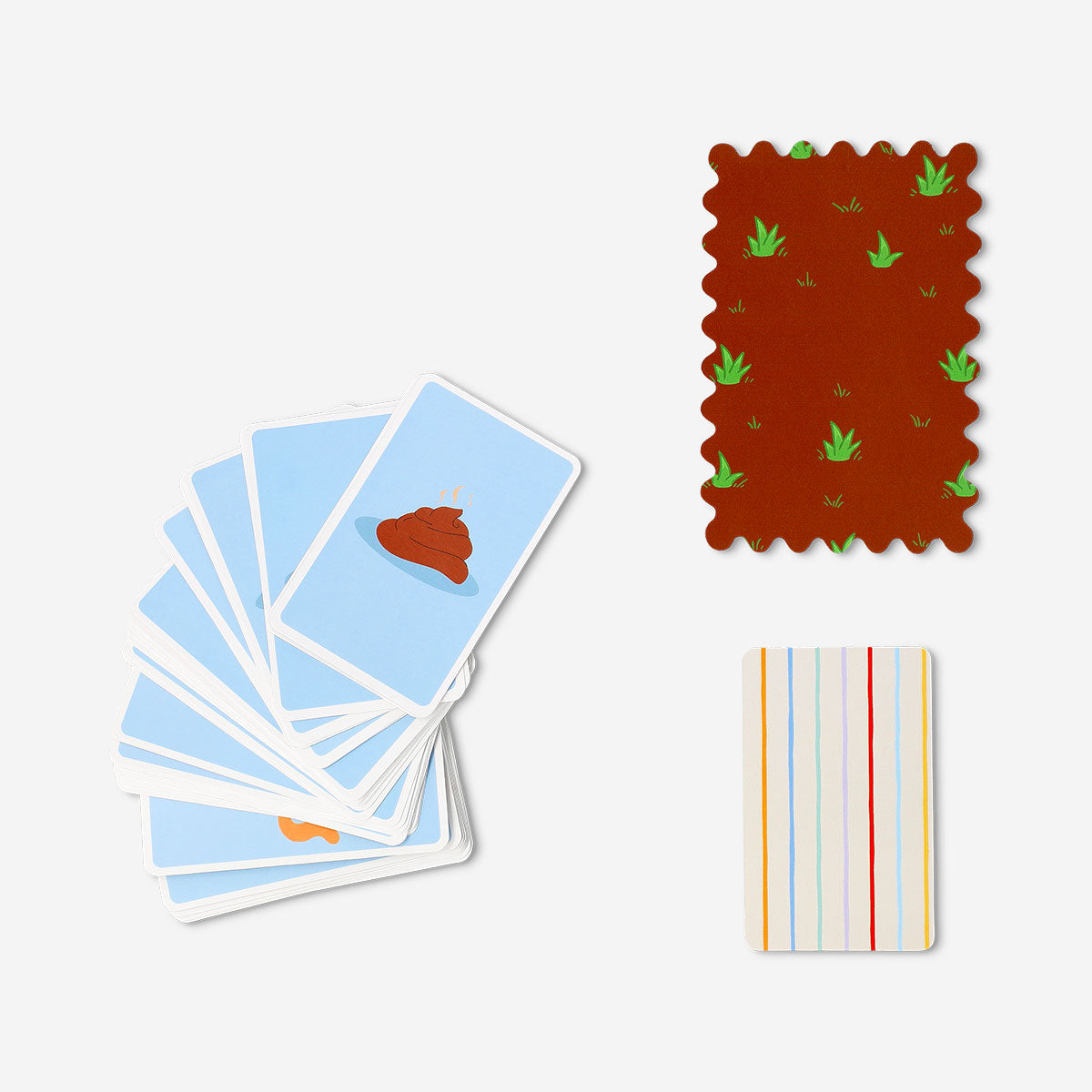 Playing Match a Poo game by Flying Tiger Copenhagen, featuring colorful game pieces and a game board with playful design.