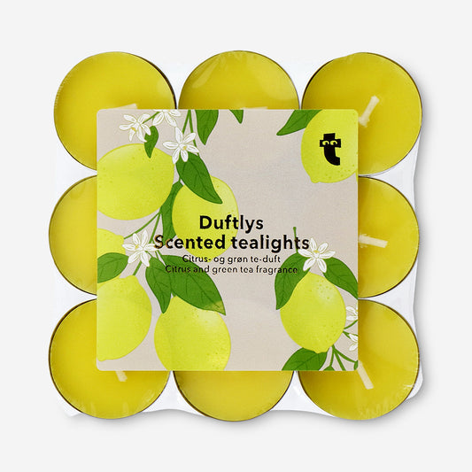 Scented tealights with citrus and green tea fragrance - 18 pcs