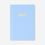 Blue A5 daily diary for 2027 by Flying Tiger Copenhagen, featuring English pages, designed for daily office use.