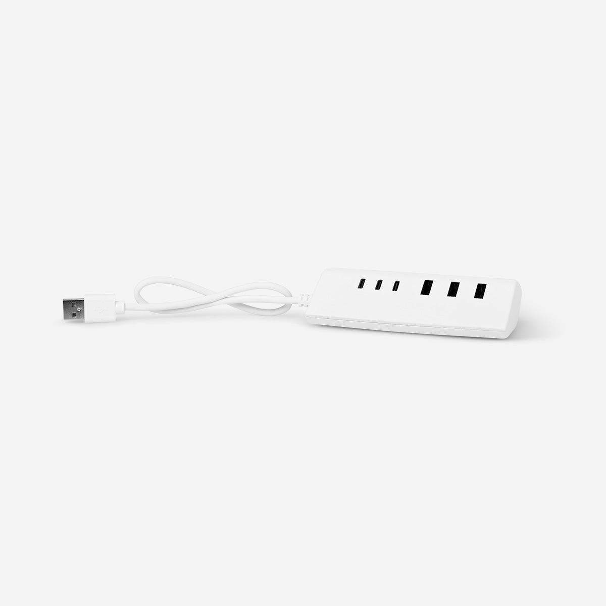 USB hub with six ports. USB-C and USB-A