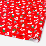 Office 400 cm Christmas cats wrapping paper by Flying Tiger Copenhagen with colorful cat illustrations on festive background