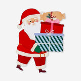 Metal hanging ornament featuring Santa carrying presents, ideal for home decor, by Flying Tiger Copenhagen.