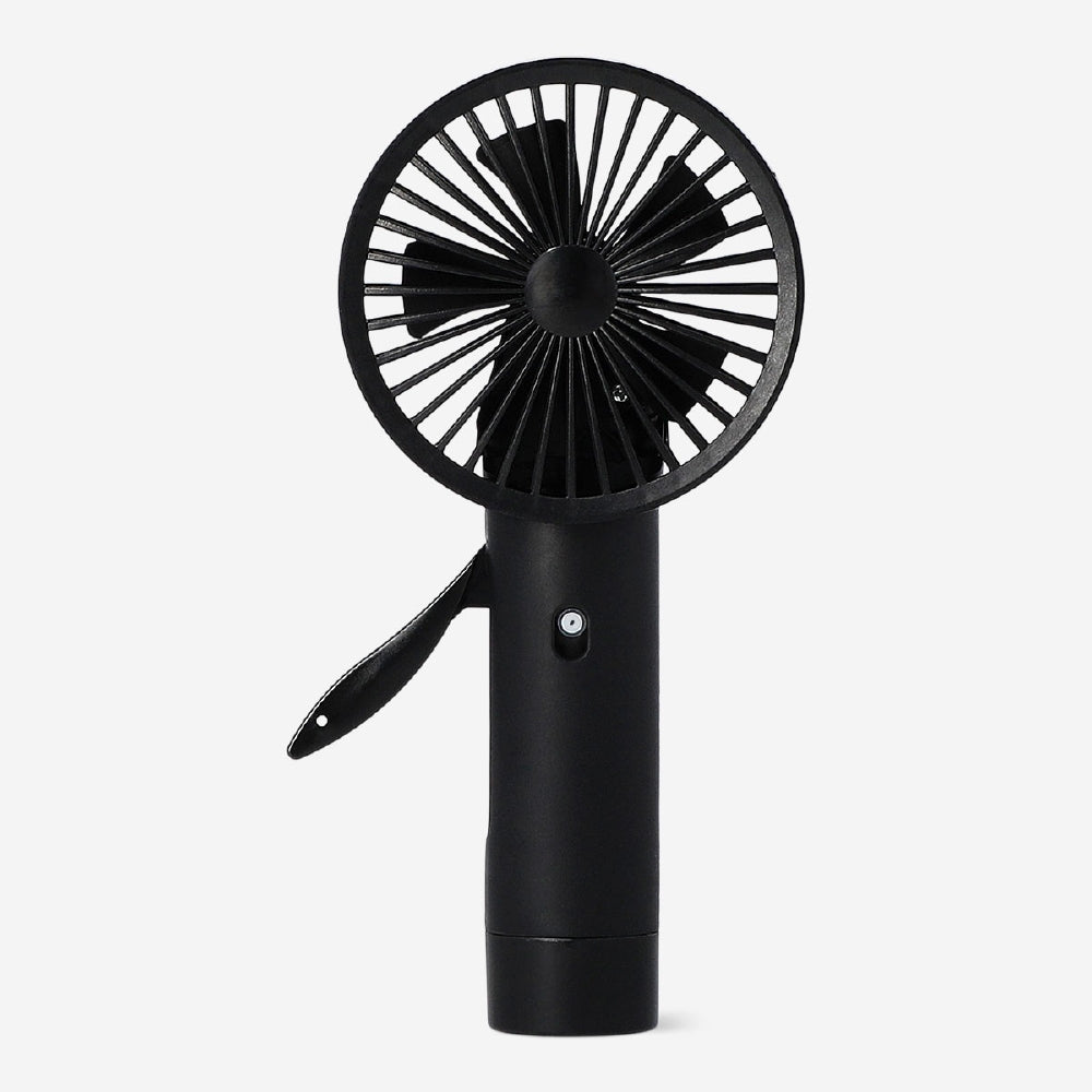 Black Mist Spray Fan gadget by Flying Tiger Copenhagen, showing a compact handheld fan with mist spray function.
