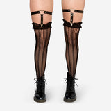 Pair of textile adjustable suspenders with metal clasps, 2-piece set by Flying Tiger Copenhagen, showing the fabric straps and metal clips.