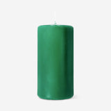 Green Flying Tiger Copenhagen pillar candle, 14 cm tall, suitable for home decor and creating a cozy ambiance.
