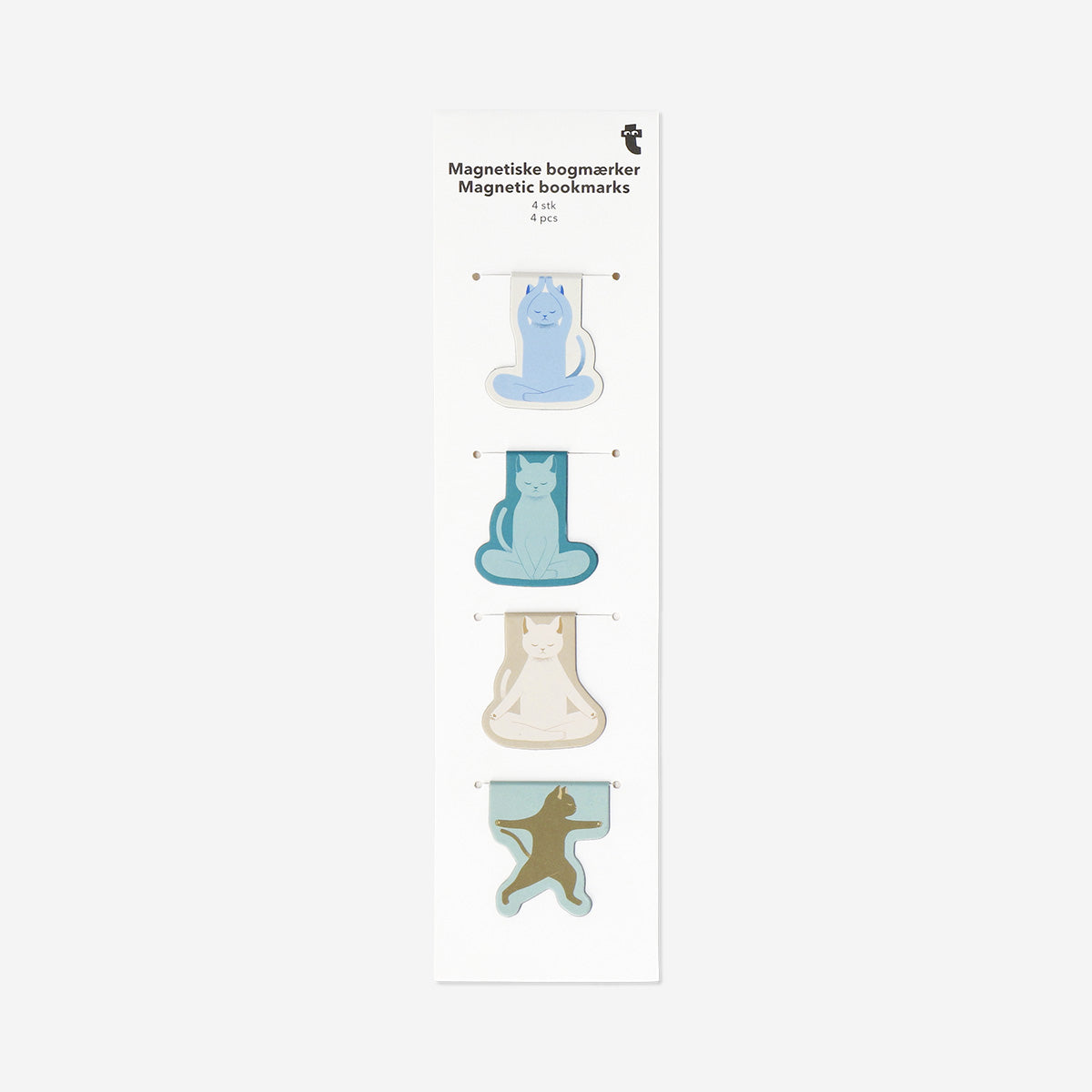 Marque-pages magnétiques chats yoga - 4 pcs