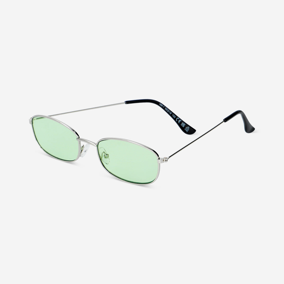 Metal sunglasses with green glass