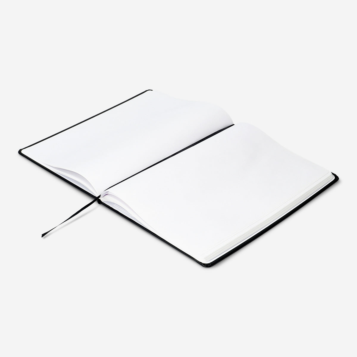 Two black A4 office notebooks with elastic rubber bands from Flying Tiger Copenhagen, showing their covers and elastic closures.