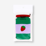Set of 16 Flying Tiger Copenhagen jam jar-shaped party napkins with colorful jam jar designs on paper.