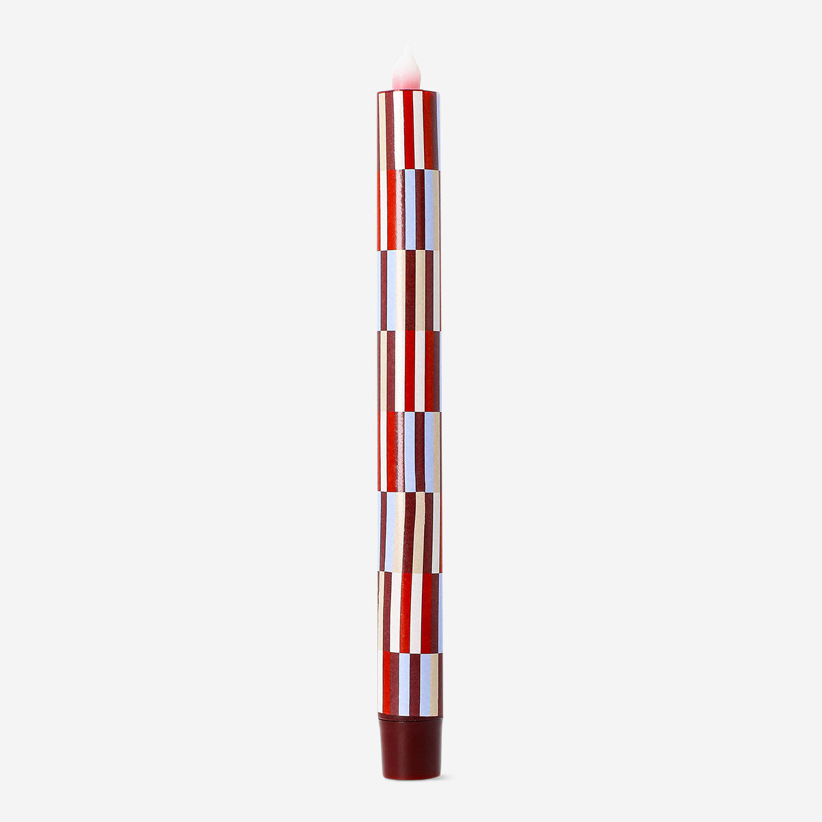LED dinner candle with geometric pattern, 24 cm tall, from Flying Tiger Copenhagen, ideal for modern home decor lighting.