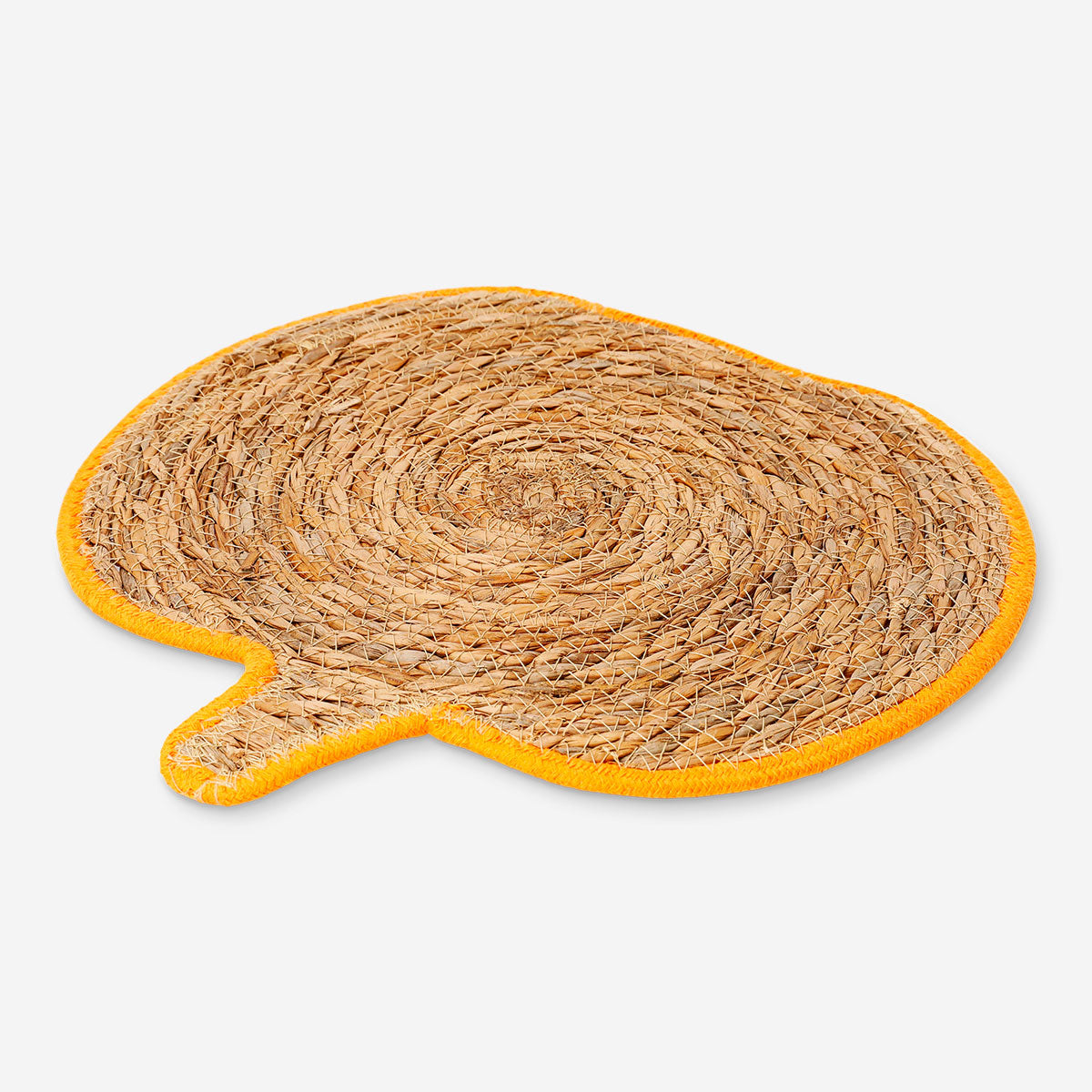 Woven cattail pumpkin placemat from Flying Tiger Copenhagen, 33 cm, with a textured, natural design for kitchen table decor.