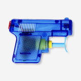 Blue water blaster toy from Flying Tiger Copenhagen, shown with a bright blue plastic water gun ready for water play.