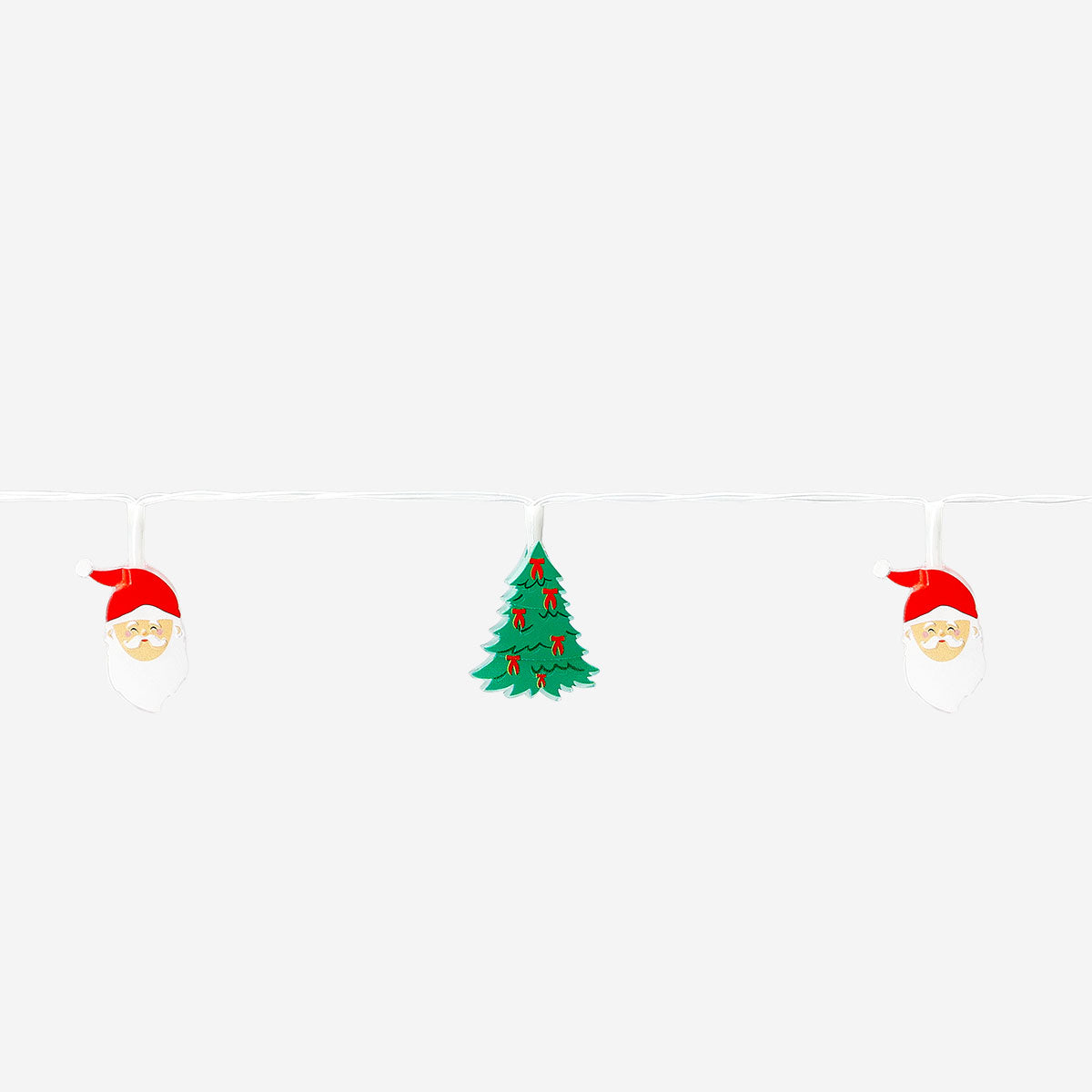 String lights featuring Christmas trees and Santa figures, ideal for home holiday decoration by Flying Tiger Copenhagen.
