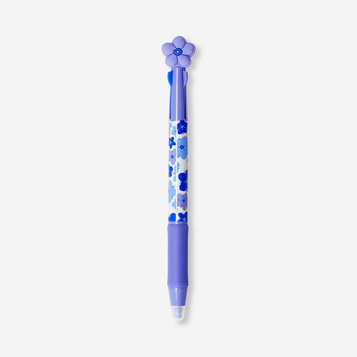 Multi-colored ballpoint pen with floral print and erasable ink from Flying Tiger Copenhagen for office use.