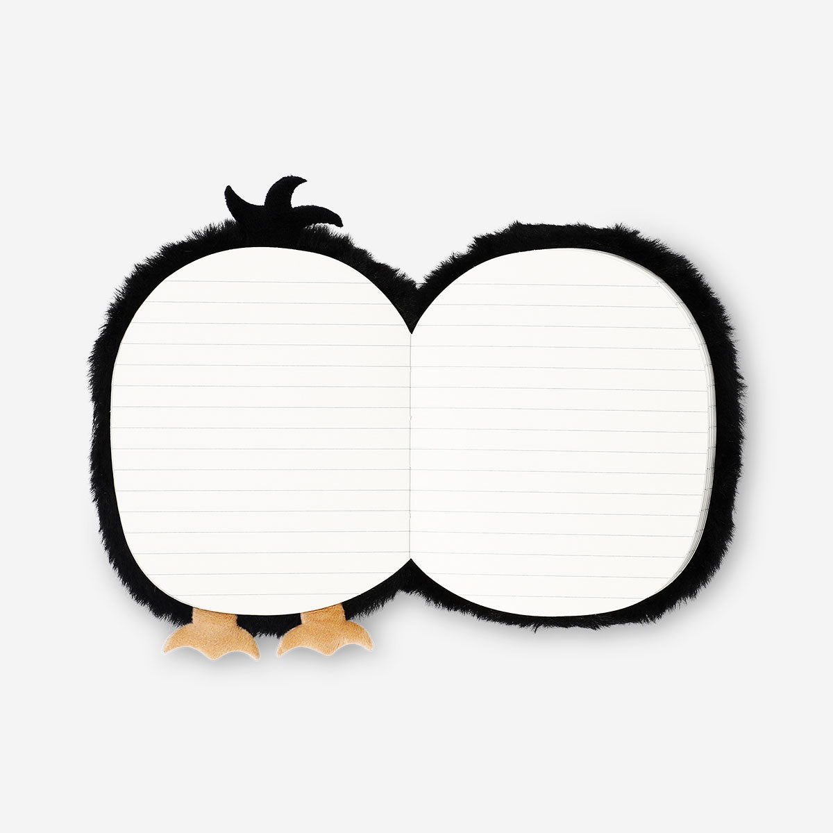 Flying Tiger Copenhagen plush penguin notebook with soft, cuddly penguin cover for office or school use