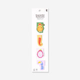 Set of four jungle-themed magnetic bookmarks by Flying Tiger Copenhagen for office and reading use.
