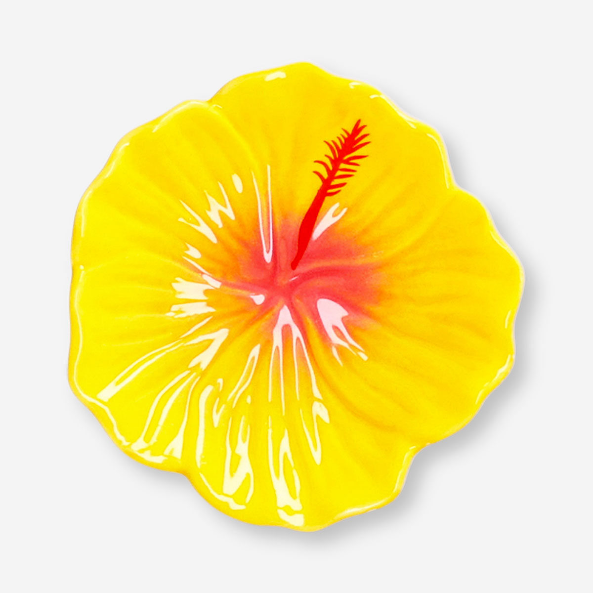 Decorative Hibiscious flower dish, 12 cm, from Flying Tiger Copenhagen, featuring vibrant flower design for home decor.