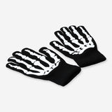 Glow in the dark skeleton gloves for adults, made of textile, featuring skeletal hand designs, by Flying Tiger Copenhagen.