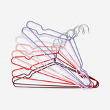 Set of 10 multi-colored metal hangers from Flying Tiger Copenhagen, ideal for organizing clothes in your home.