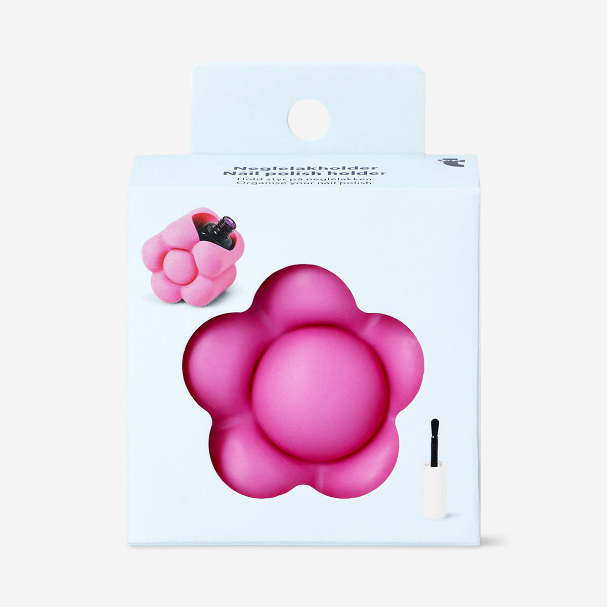 Pink flower nail polish holder