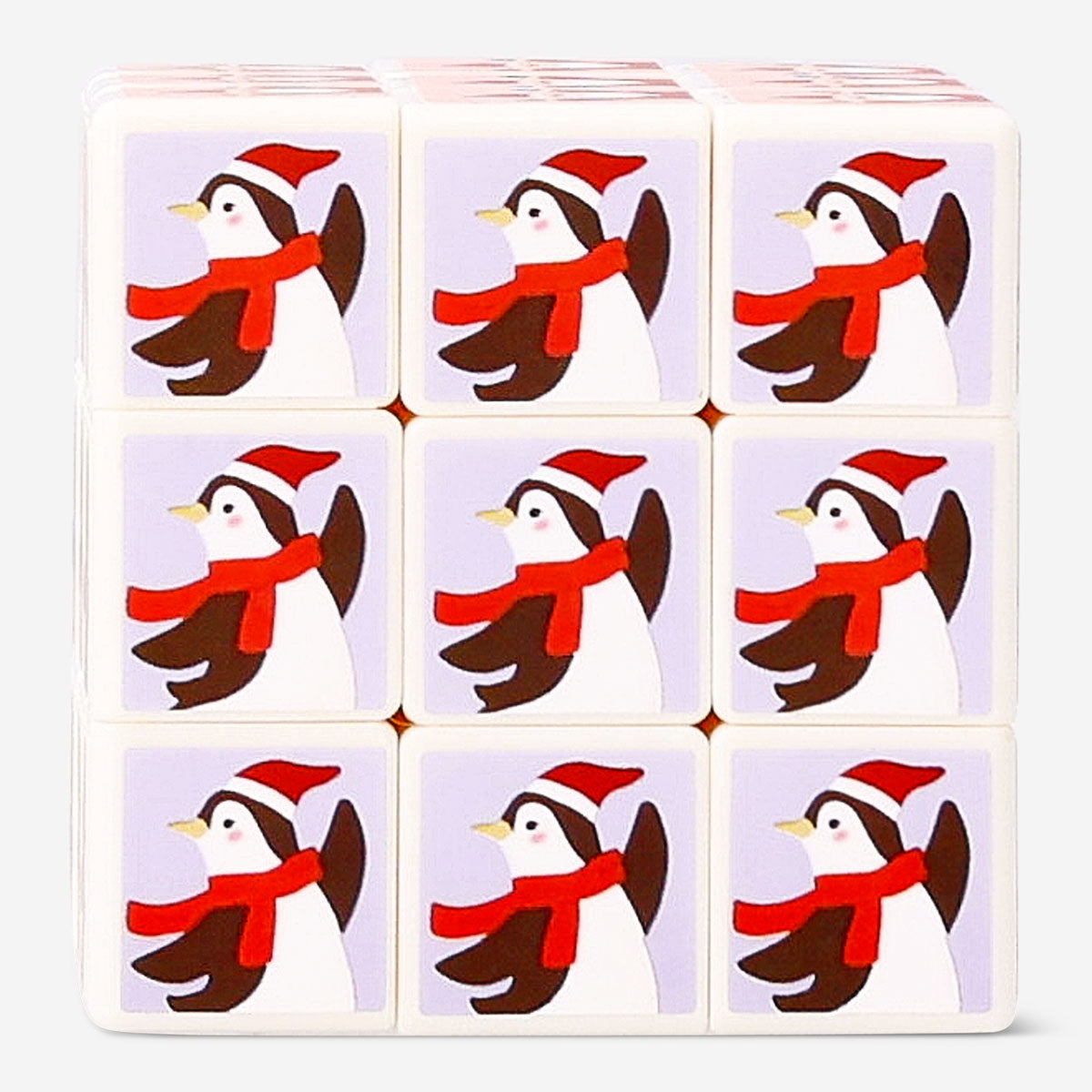 Flying Tiger Copenhagen IQ Cube Christmas themed game with festive red and green colors and holiday holiday design.