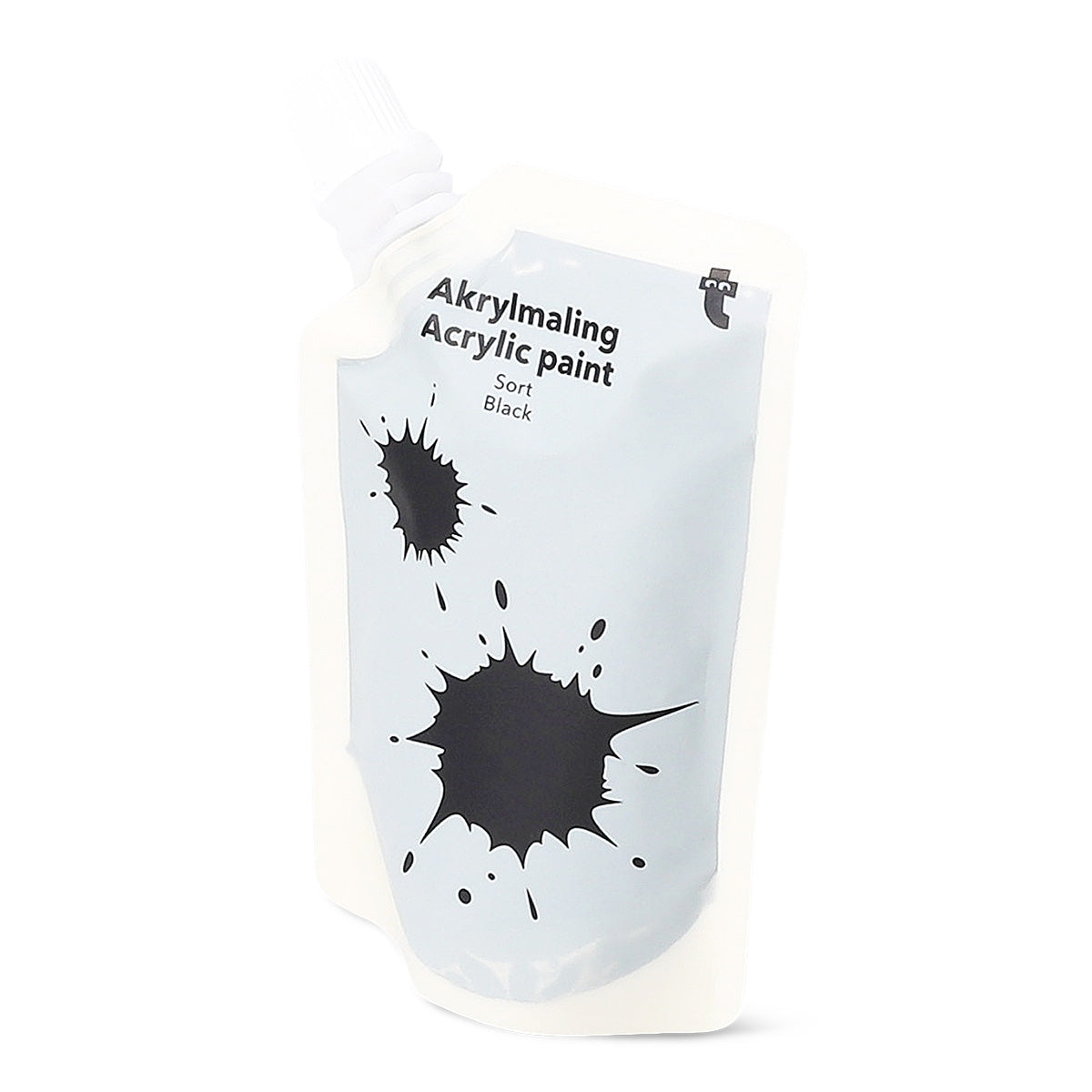 Black acrylic paint in a 80 ml bottle from Flying Tiger Copenhagen for hobby arts and crafts projects.