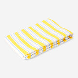 Yellow striped Flying Tiger Copenhagen home towel, 70x120 cm, soft fabric with bold yellow and white stripes.