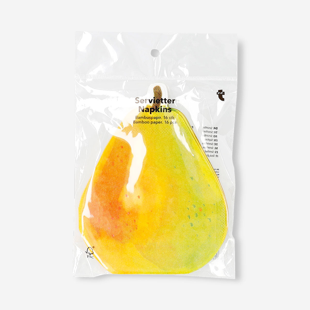 Set of 16 Pear-themed party napkins by Flying Tiger Copenhagen, featuring colorful fruit design for festive occasions.