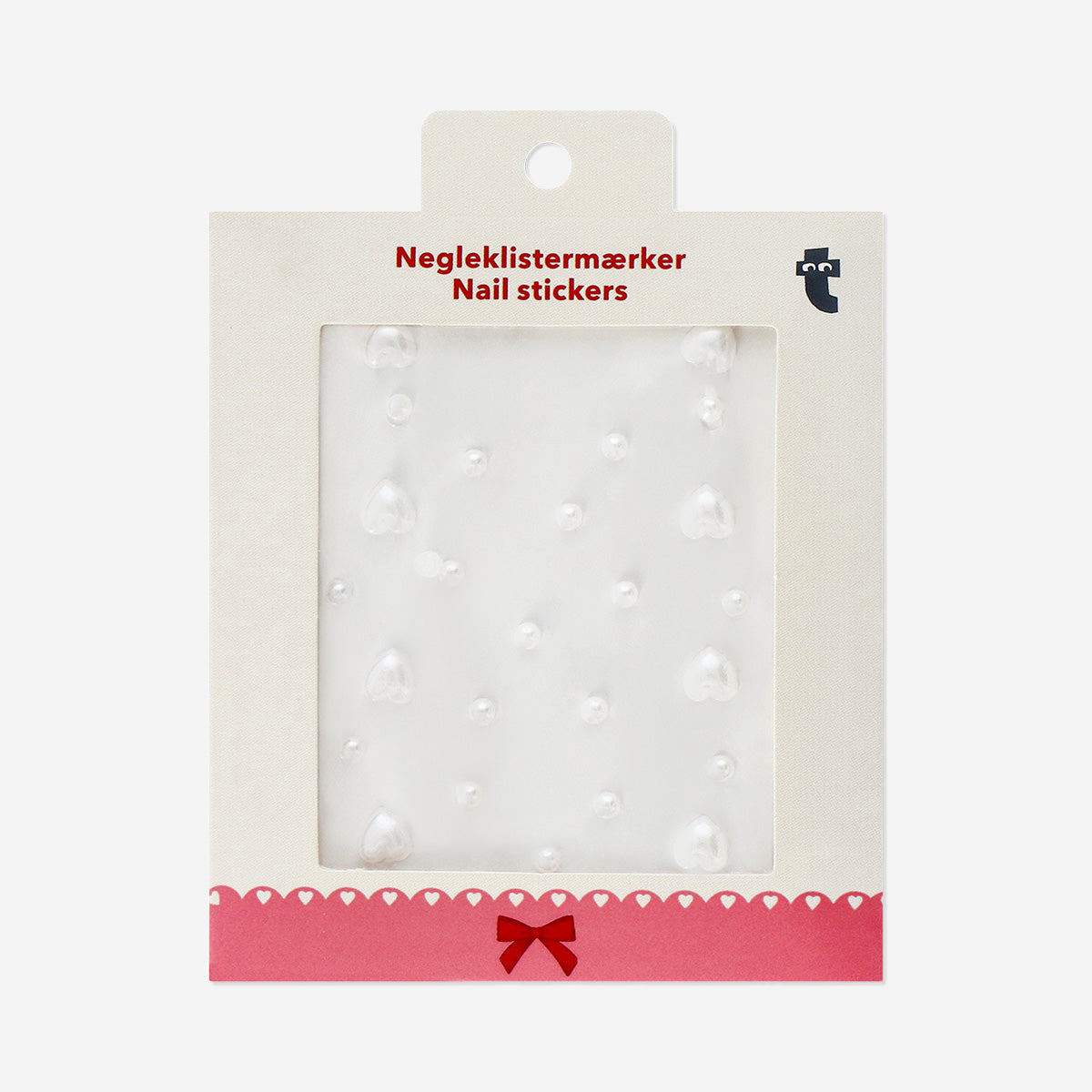 Pearl heart nail stickers