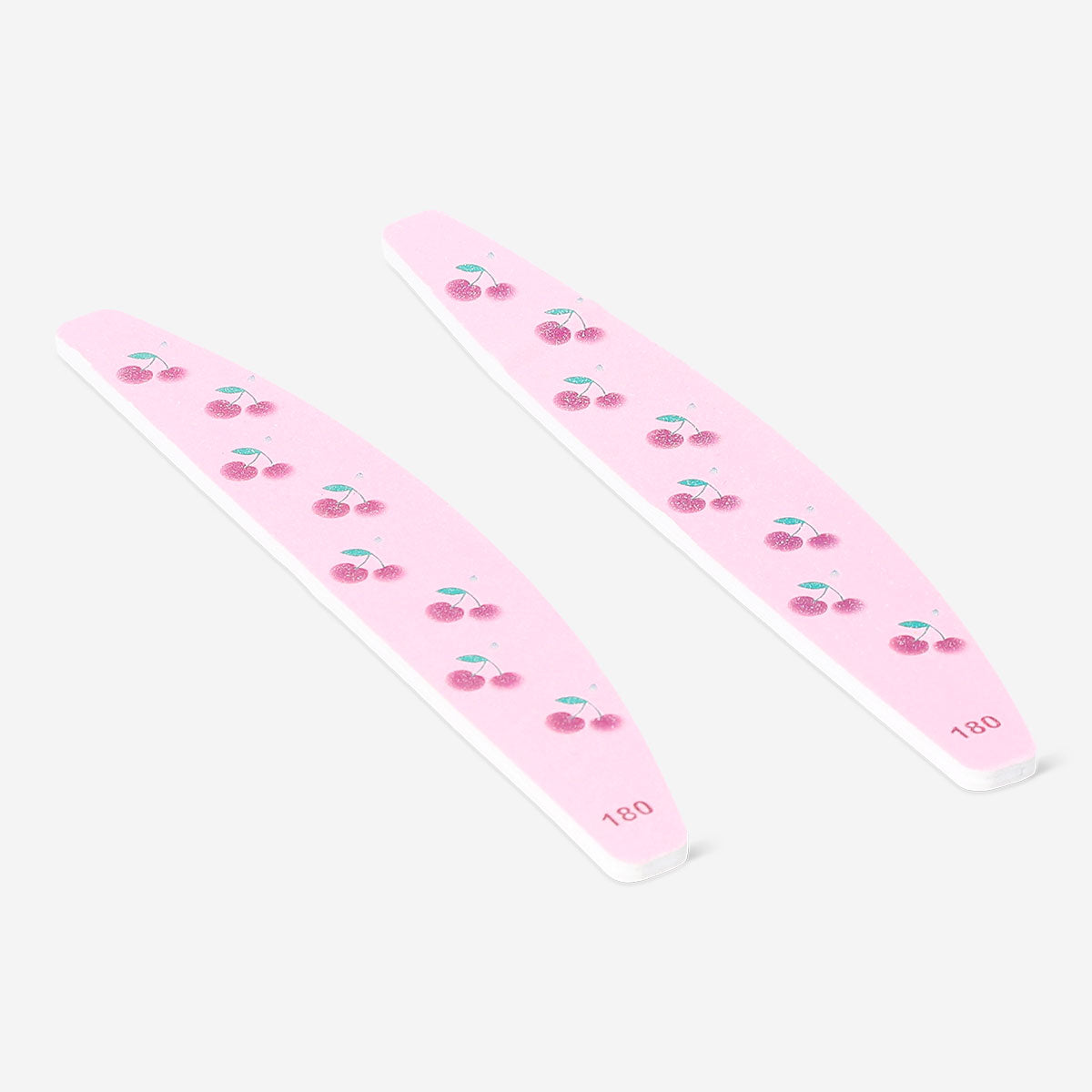 Two cherry print nail files from Flying Tiger Copenhagen, perfect for personal care and nail grooming.