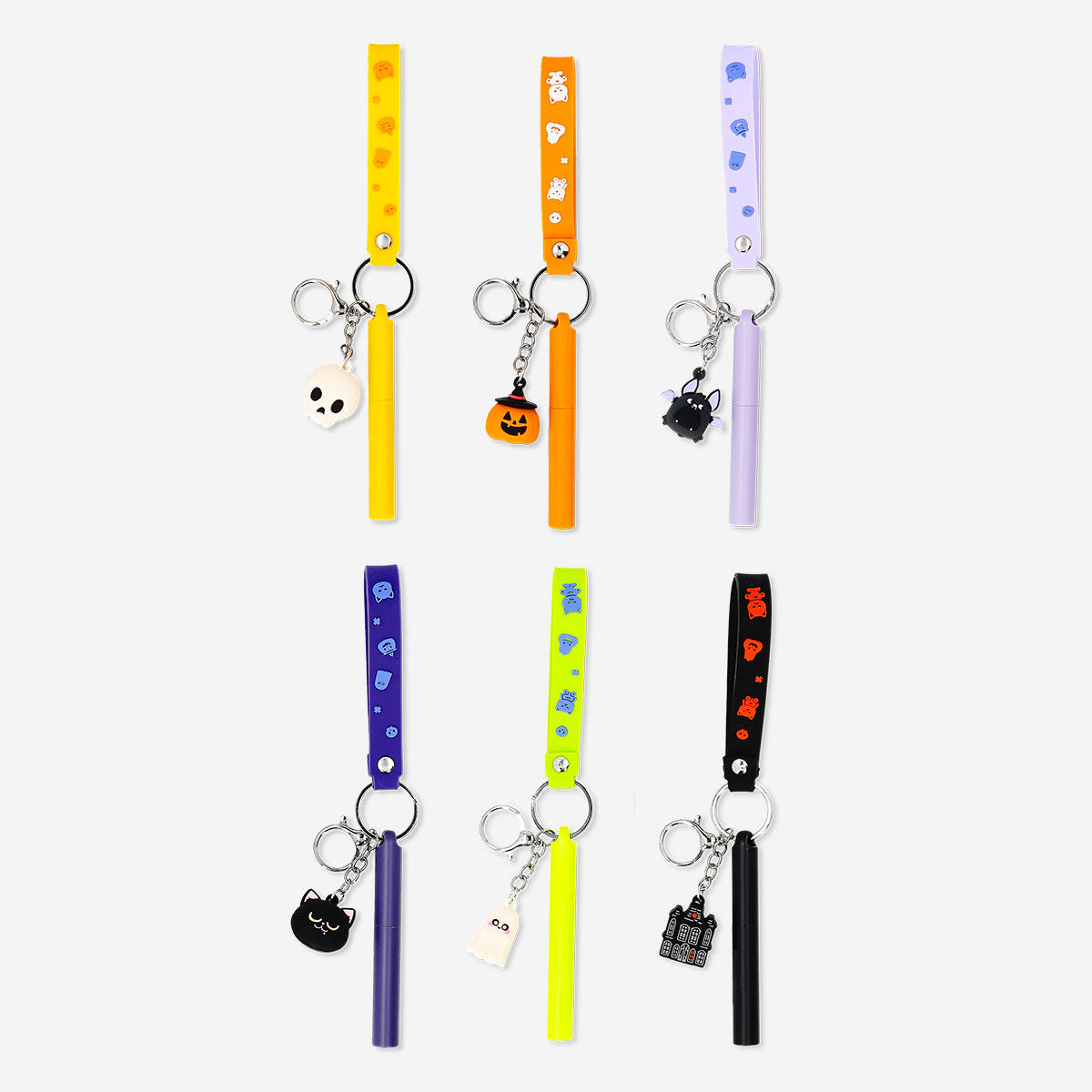 Halloween-themed collectible pens from Flying Tiger Copenhagen, featuring colorful spooky designs for office and stationery use.
